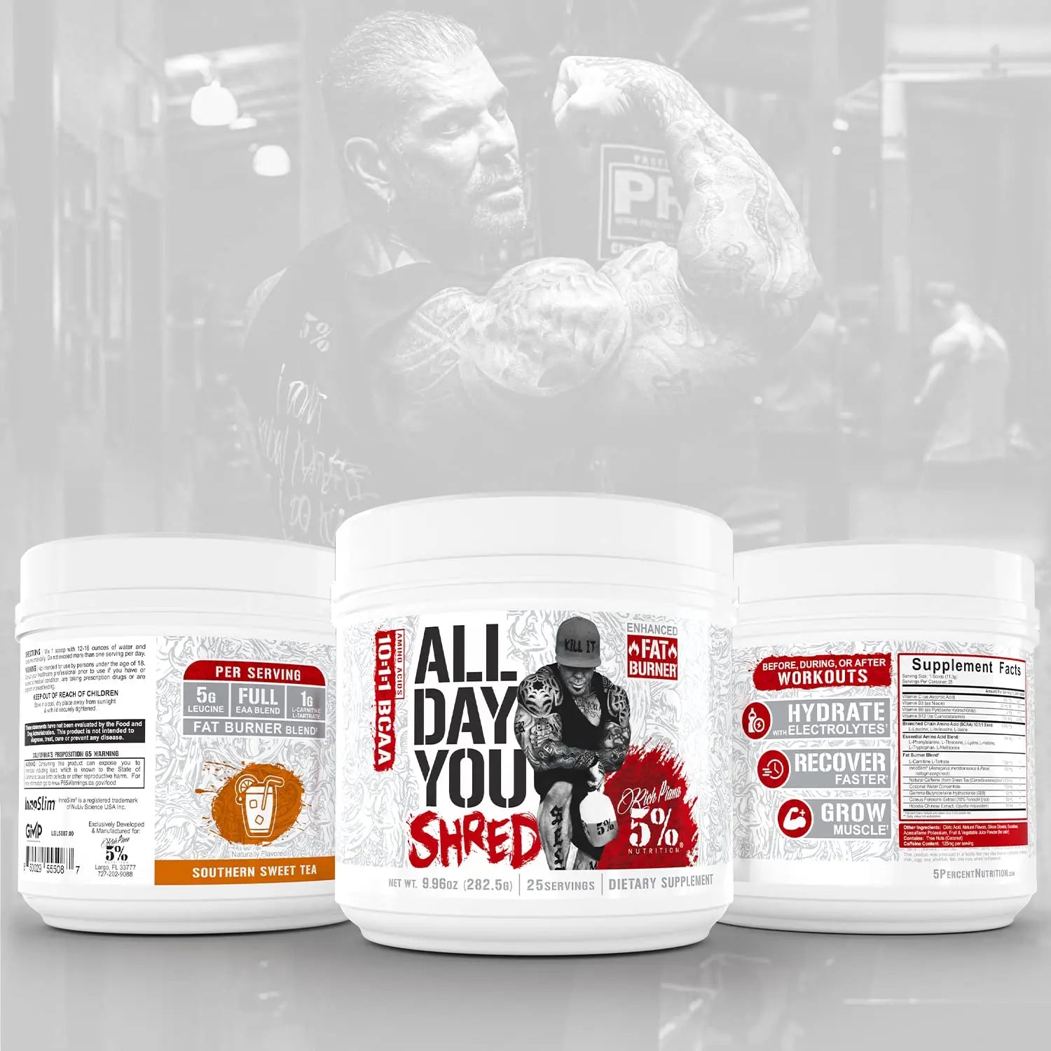 5% Nutrition Rich Piana AllDayYou Shred BCAA Powder | Amino Acid Supplement 5% Nutrition
