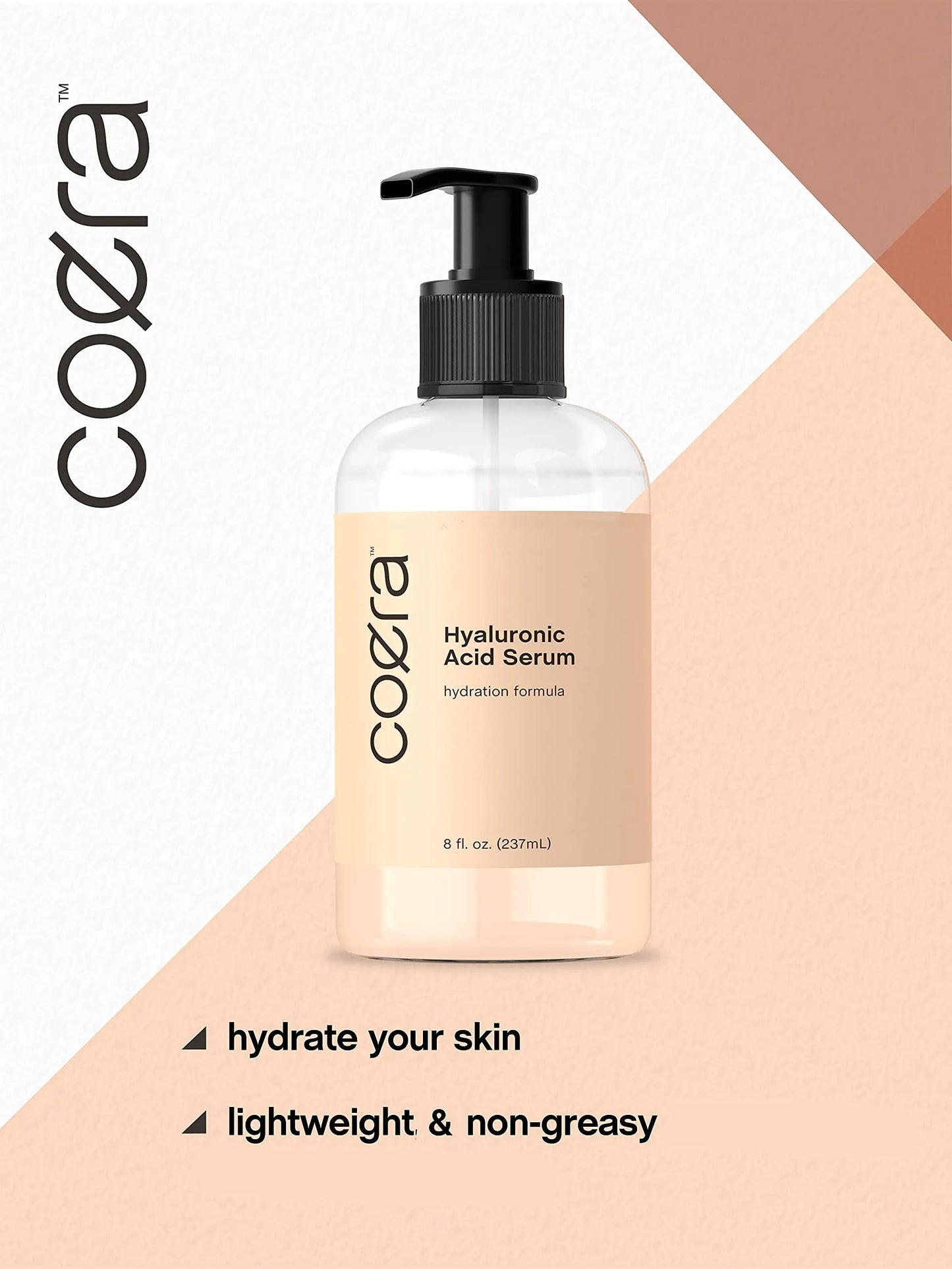 Hyaluronic Acid Serum for Face & Skin | 8 oz | Paraben & SLS Free Moisturizer | Packaging Coera