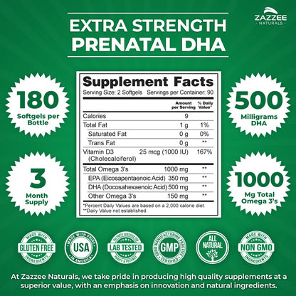 Zazzee Myo-Inositol Capsules and Extra Strength Prenatal DHA Zazzee