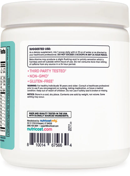 Nutricost Pre-Workout Powder for Women, Blue Raspberry, 30 Servings Nutricost