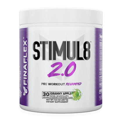 FINAFLEX STIMUL8 2.0 Pre Workout, Granny Apple - Delivers Energy, Focus & Strength FINAFLEX
