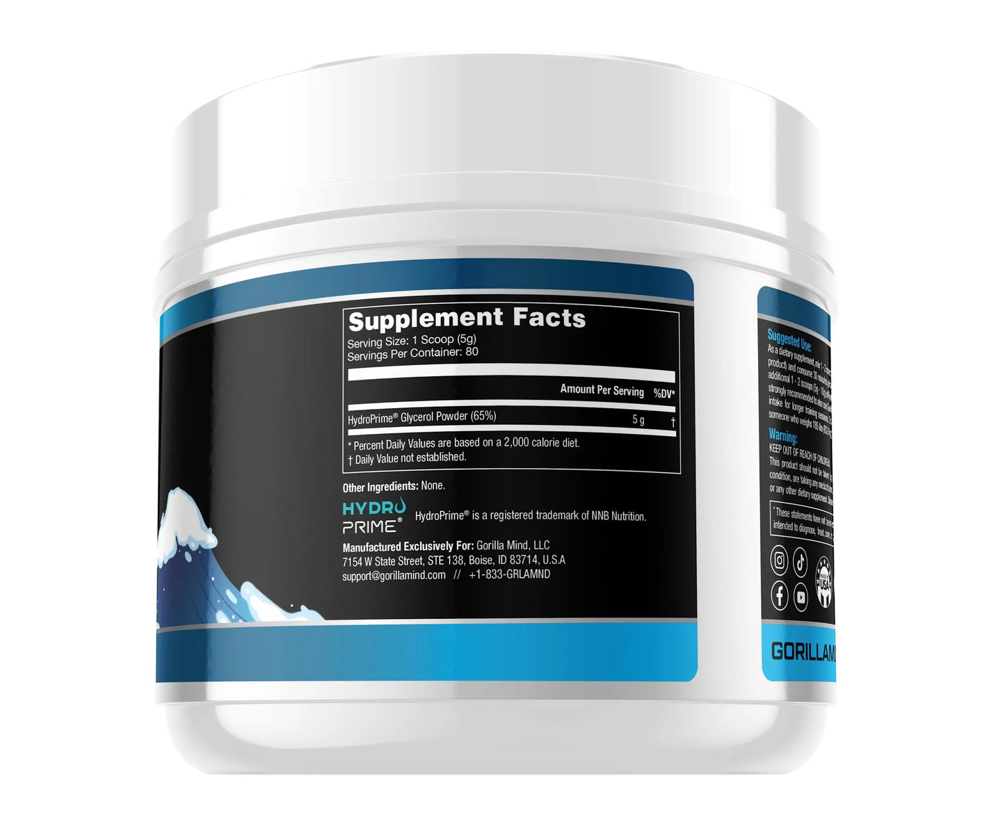 Gorilla Mind Hydroprime Glycerol Pre-Workout - Hydrating Pre-Workout Formula for Intense Gorilla Mind