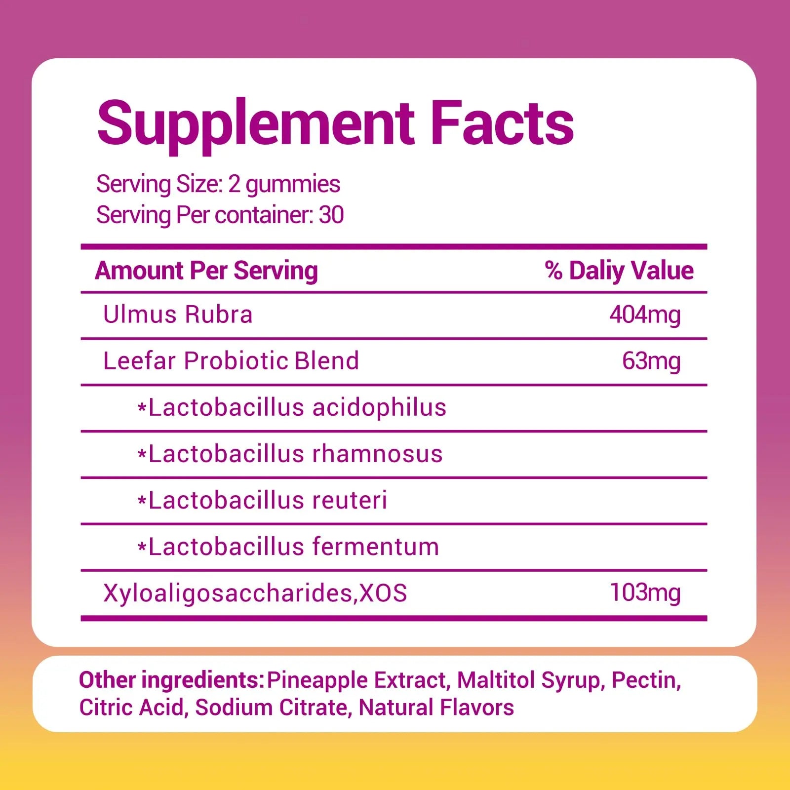 Her Juicy Women's Probiotic Gummies: Supports Women’s Wellness & pH Balance, Clean Vegan, Pineapple Flavor, Prebiotics & Lactobacillus Blend, with Slippery Elm, Gut Health & Immune Defense, 60 Gummies Heawdra buy supplements Au