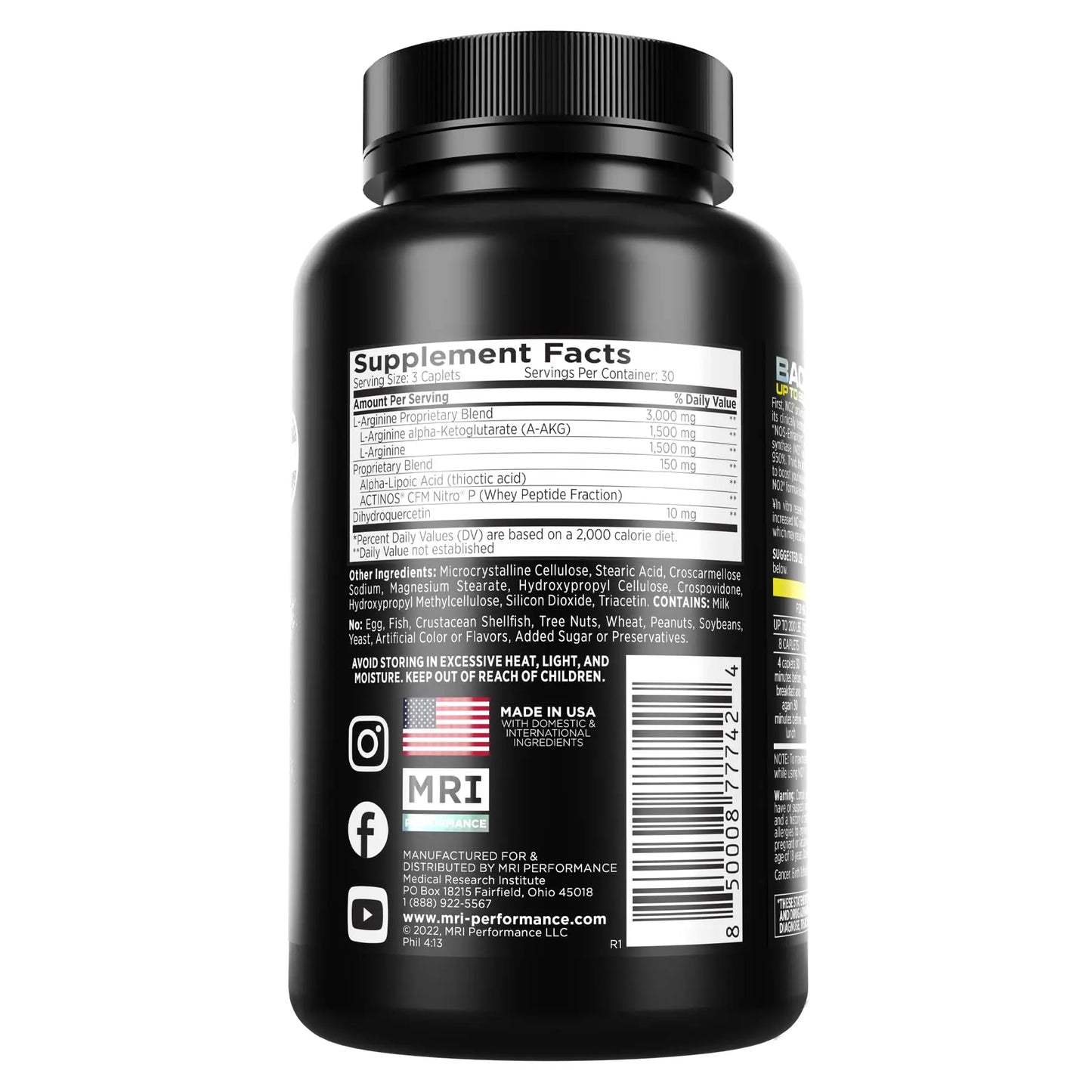 MRI Performance NO2 Nitric Oxide Original Formula All Day Perpetual Pump, Stim-Free MRI