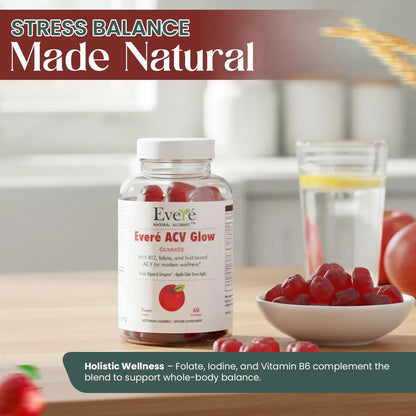 Everé ACV Glow Gummies – Apple Cider Vinegar with B12, B6, Iodine, Folate, Beetroot & Pomegranate – Daily Wellness Support for Energy & Balance The EverÉ Natural Alchemy buy supplements Au