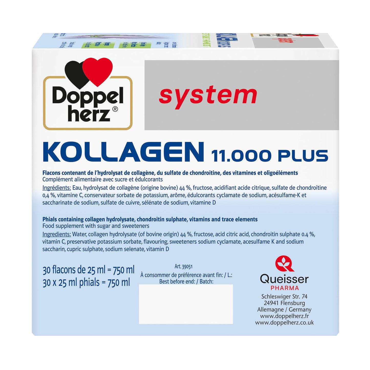 Doppelherz - Kollagen 11000 Plus - Collagen hydrolysate, chondroitin Sulphate, Vitamins C and D and Trace Elements DoppelherzBuy Supplements Australia
