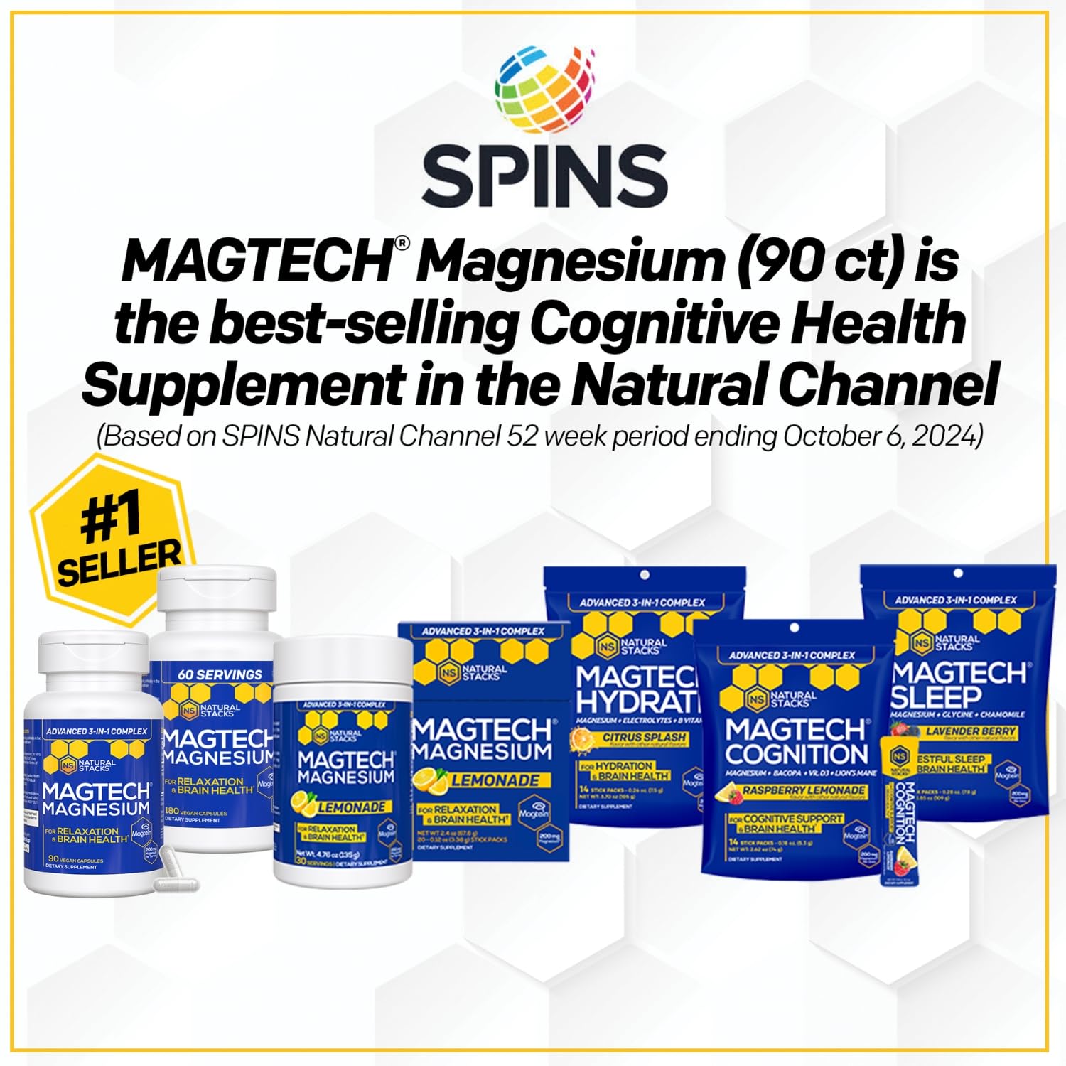 Magtech Magnesium Capsules + Hydration Creatine Powder Lemon Lime Bundle - 3 Forms of Magnesium - Featuring Magtein L-Threonate - Brain Health & Hydration Support* - 44 Total Servings NATURAL STACKSBuy Supplements Australia