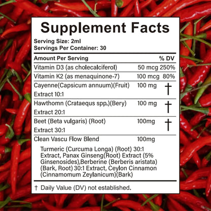 VelestOff Cayenne Pepper Drops - VelestOff Cayenne Circulation Blood Pressure Blend - Cayenne Pepper Hawthorn Beet Root Turmeric Vitamin K2 D3-2 OZ (2 PCS) Velestoff buy supplements Au