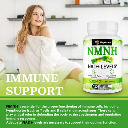 Mapurwn NMNH (Dihydronicotinamide Mononucleotide), NMN Supplement, 500mg per Serving NAD Supplement to Boost NAD+ Levels As We Age for Women & Men, Anti-Aging, Energy, Focus, 120 Count MapurwnBuy Supplements Australia