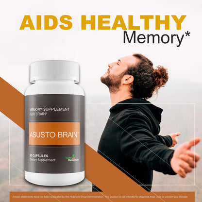 Asusto Memory Supplement for Brain - Improved Capsule Formula - Natural Brain, Memory, & Focus Support - Brain Support - Brain Supplement - Nootropic - Natural Asusto Sandalwood Improved Formula Generic buy supplements Au