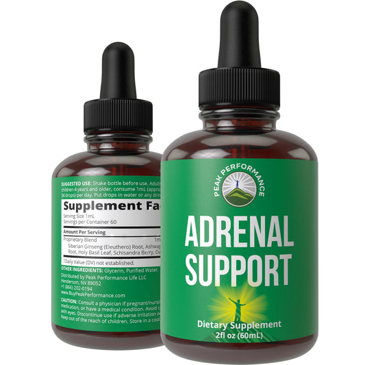 Peak Performance Adrenal Support Supplements to Restore Energy from Adrenal Fatigue. Liquid Drops Complex for Women and Men. Supports Healthy Cortisol Management. Supplement with Adaptogens Peak PerformanceBuy Supplements Australia