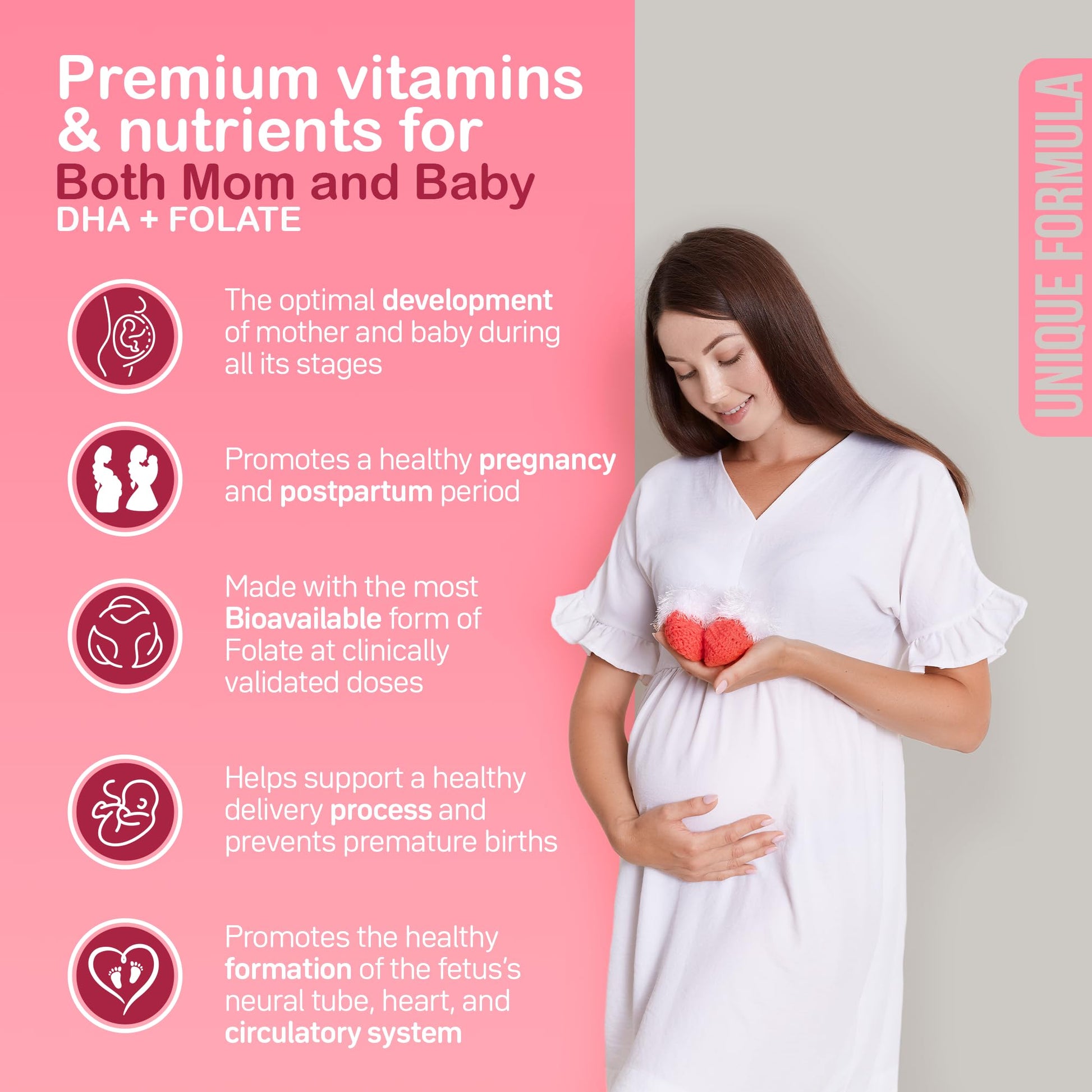 YOU'RE NATURAL Prenatal and Postnatal Vitamins for Women with Folate, DHA, Probiotics YOU'RE NATURAL