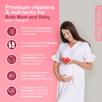 YOU'RE NATURAL Prenatal and Postnatal Vitamins for Women with Folate, DHA, Probiotics YOU'RE NATURAL
