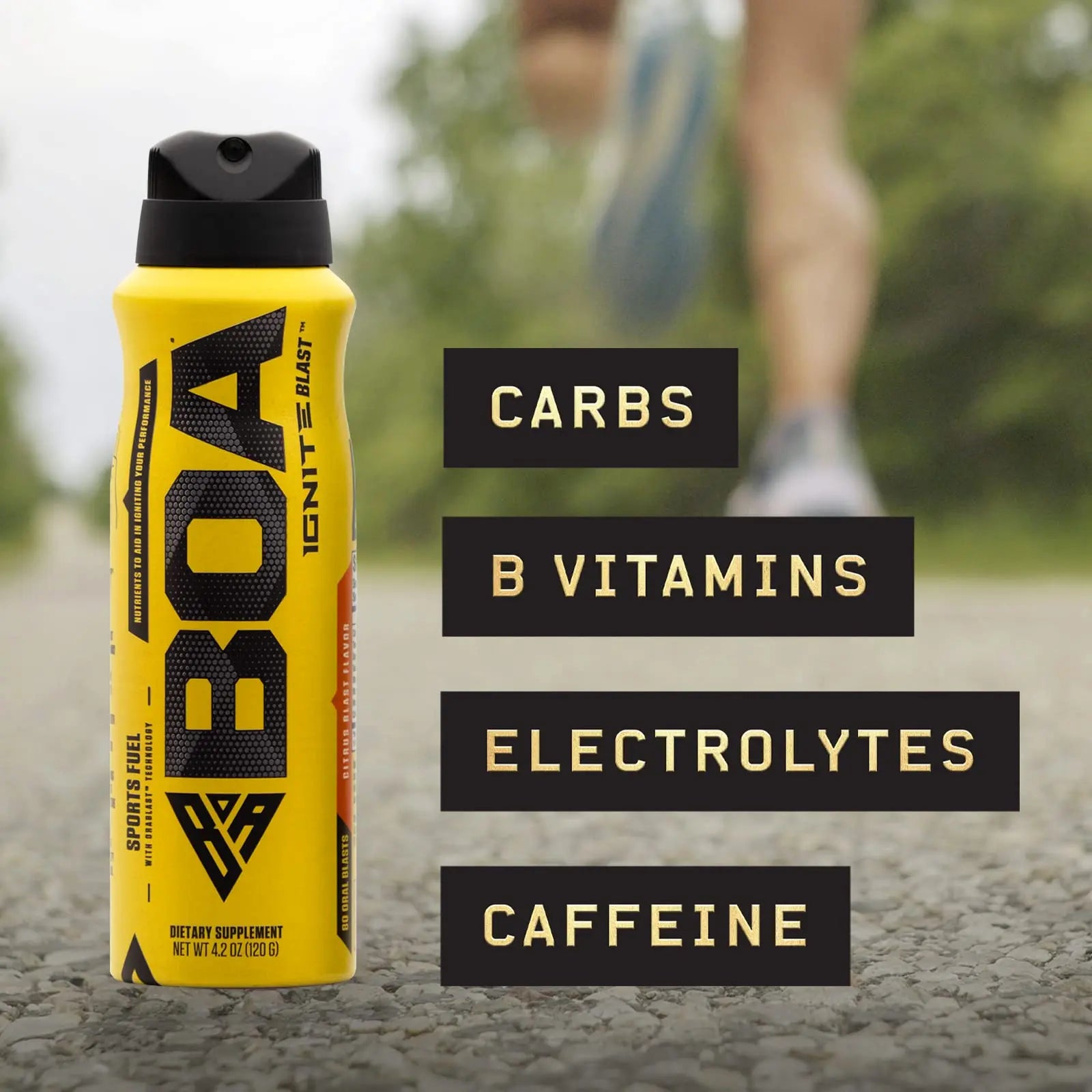 BOA Ignite Blast – Oral Aerosol Rapid Energy Solution – Pre Workout with Caffeine, B Vitamins BOA Nutrition Inc