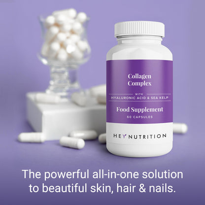 Hey Nutrition Collagen Complex Hyaluronic Acid & Sea Kelp Vitamin E, C, Biotin - Healthy Nails, Skin, Hair Joints Metabolism Hey NutritionBuy Supplements Australia
