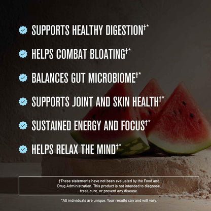 ROUNDHOUSE PROVISION Morning Kick by Chuck Norris - Watermelon Mint Flavor - Greens Superfood Powder with Probiotics, Collagen Peptides & Ashwagandha to Help Support Gut & Joint Health, 3 Pack ROUNDHOUSE PROVISIONBuy Supplements Australia