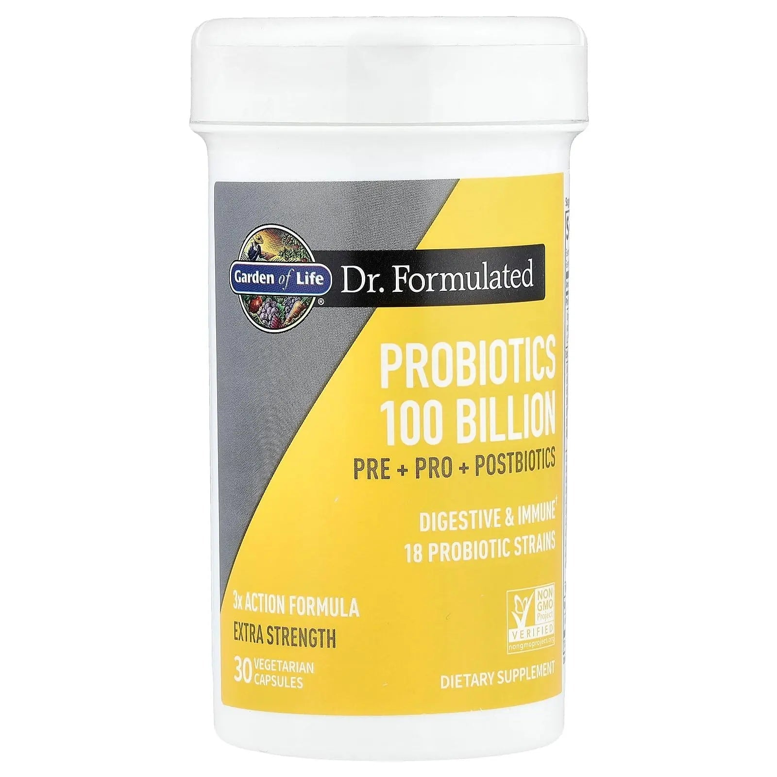 Garden of Life Dr. Formulated Pre, Post & Probiotics 100 Billion CFU Once Daily 3-in-1 Complete Probiotics, Prebiotics & Postbiotics Supplement for Women and Men – Extra Strength, 30 Day Supply Garden of LifeBuy Supplements Australia