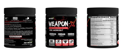 NutriJa Weapon-X Pre-Workout Powder with 21 Active Ingredients - 3 Best Forms of Creatine NutriJa