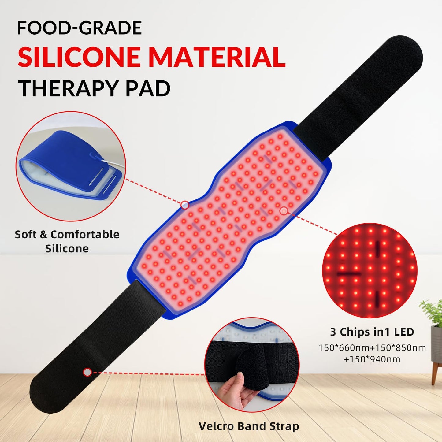 Yoveck Red Light Therapy Belt, Silicone Red Light Therapy Pad Near Infrared Light Therapy Yoveck