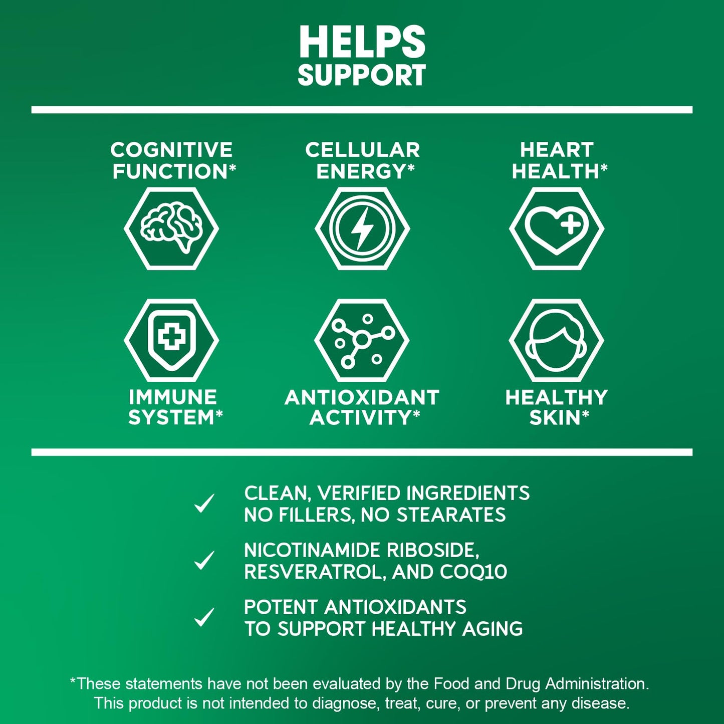 BioEmblem NAD+ Supplement | 300 mg Nicotinamide Riboside with CoQ10 & Resveratrol | Supports Healthy Aging, Cellular Energy and Cognitive Function | Non-GMO, Gluten Free - 45 Capsules BioEmblemBuy Supplements Australia