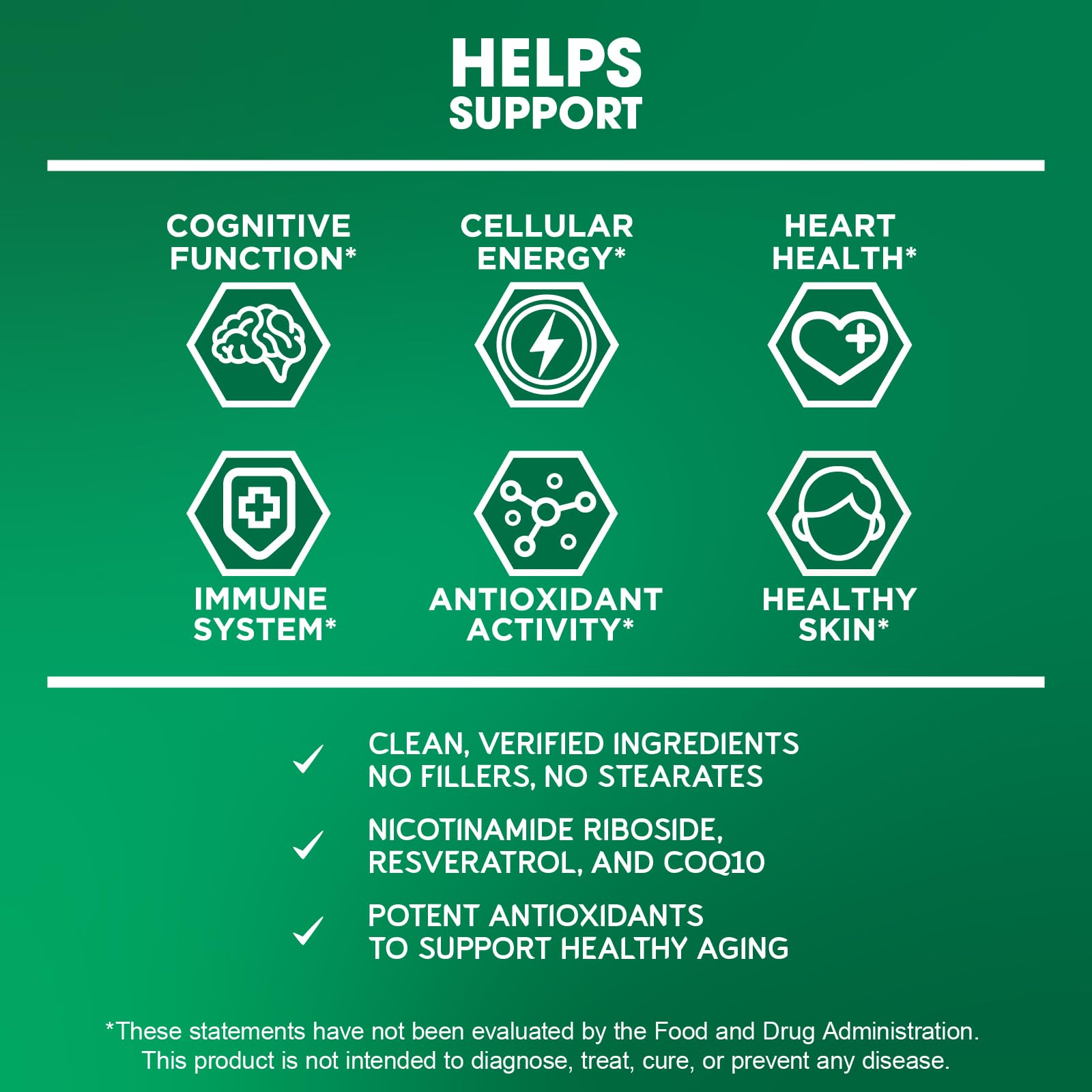 BioEmblem NAD+ Supplement | 300 mg Nicotinamide Riboside with CoQ10 & Resveratrol | Supports Healthy Aging, Cellular Energy and Cognitive Function | Non-GMO, Gluten Free - 45 Capsules BioEmblemBuy Supplements Australia
