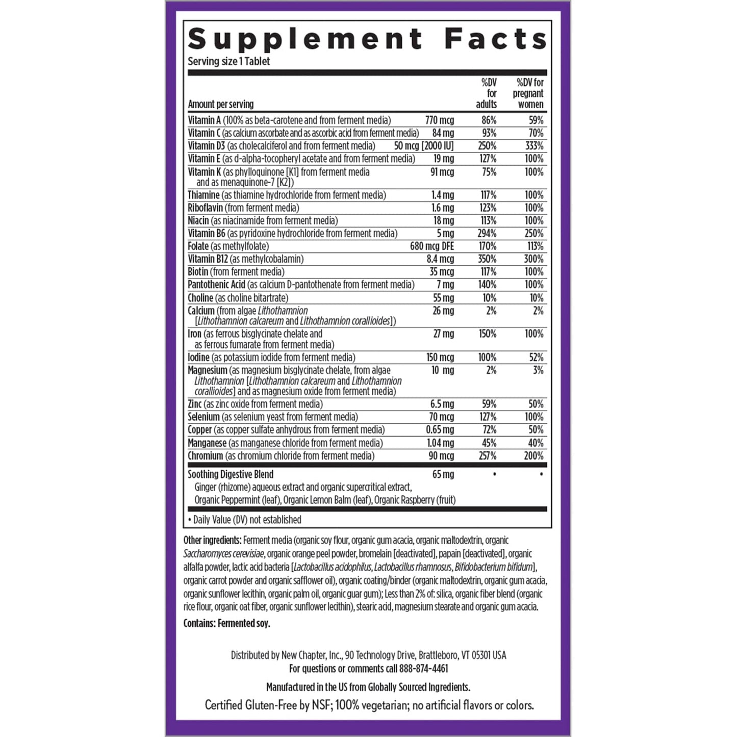 New Chapter Prenatal Vitamins, One Daily Prenatal Multivitamin Enhanced for Age 35+ with Methylfolate New Chapter