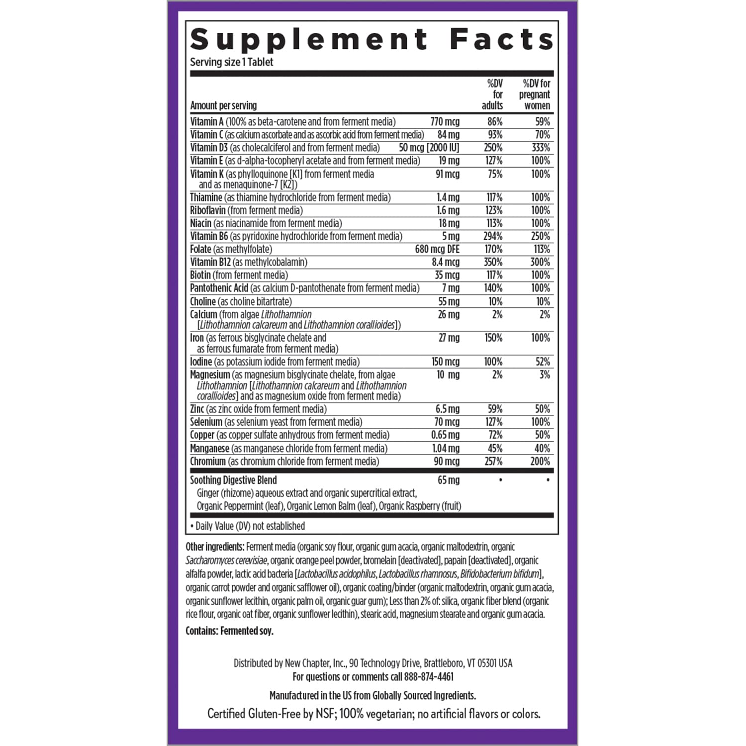 New Chapter Prenatal Vitamins, One Daily Prenatal Multivitamin Enhanced for Age 35+ with Methylfolate New Chapter