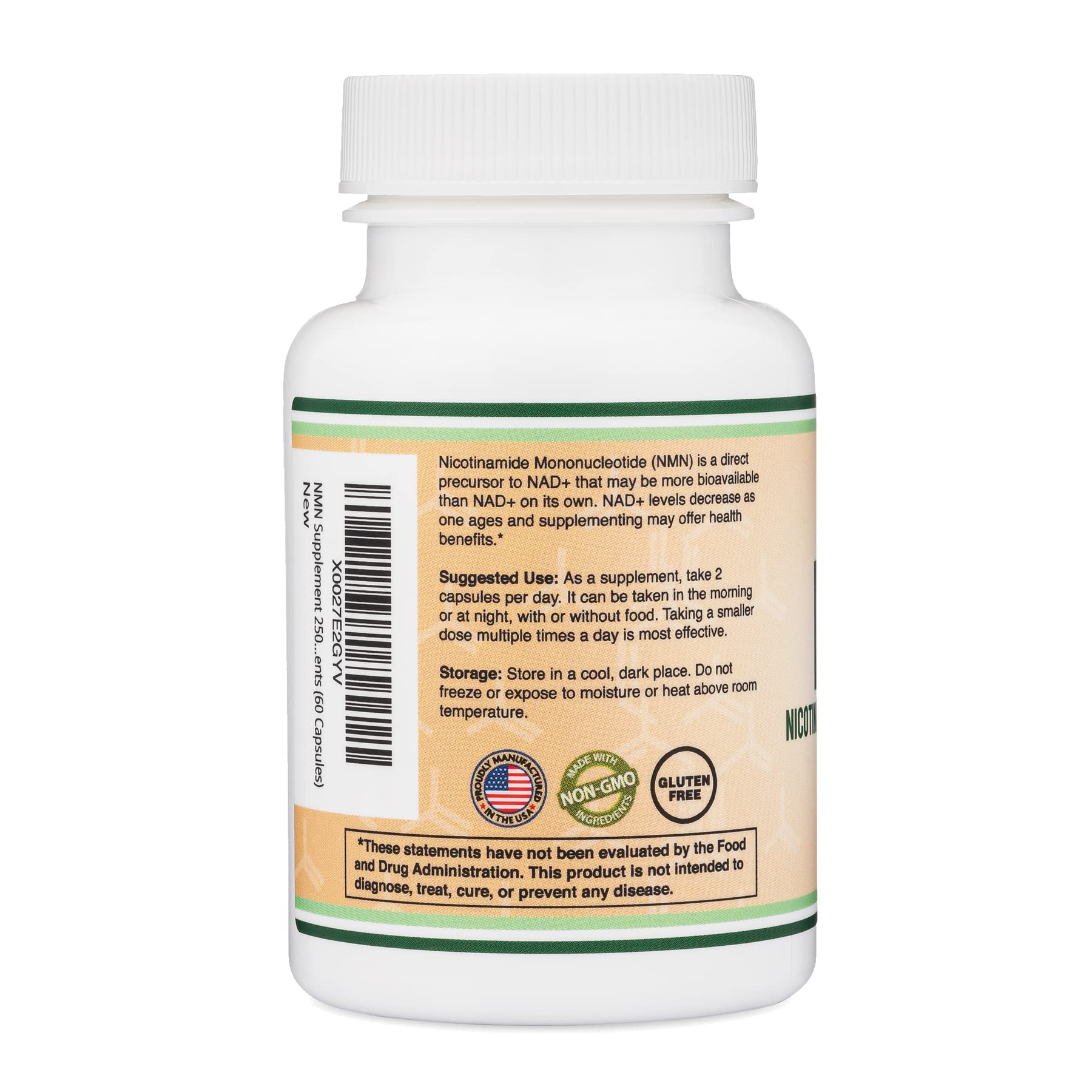 Double Wood Supplements NMN (Nicotinamide Mononucleotide) 250mg, 60 Capsules - 30 Servings, Gluten Free Double Wood SupplementsBuy Supplements Australia