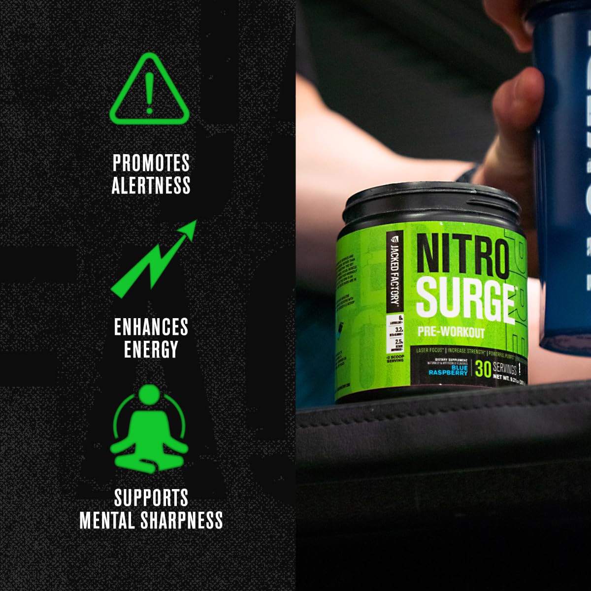 Nitrosurge Pre-Workout & Creatine Monohydrate - Pre Workout Powder With Creatine for Muscle Growth, Increased Strength, Endless Energy, Intense Pumps - Cherry Limeade Preworkout & Unflavored Creatine