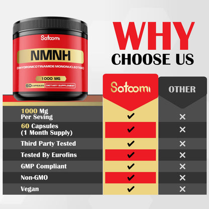 NMNH (Dihydronicotinamide Mononucleotide) -NMN Supplement Alternative - 1000mg per Serving NAD Supplement to Support NAD - 60 Capsules - 30 Days Supply SatoomiBuy Supplements Australia