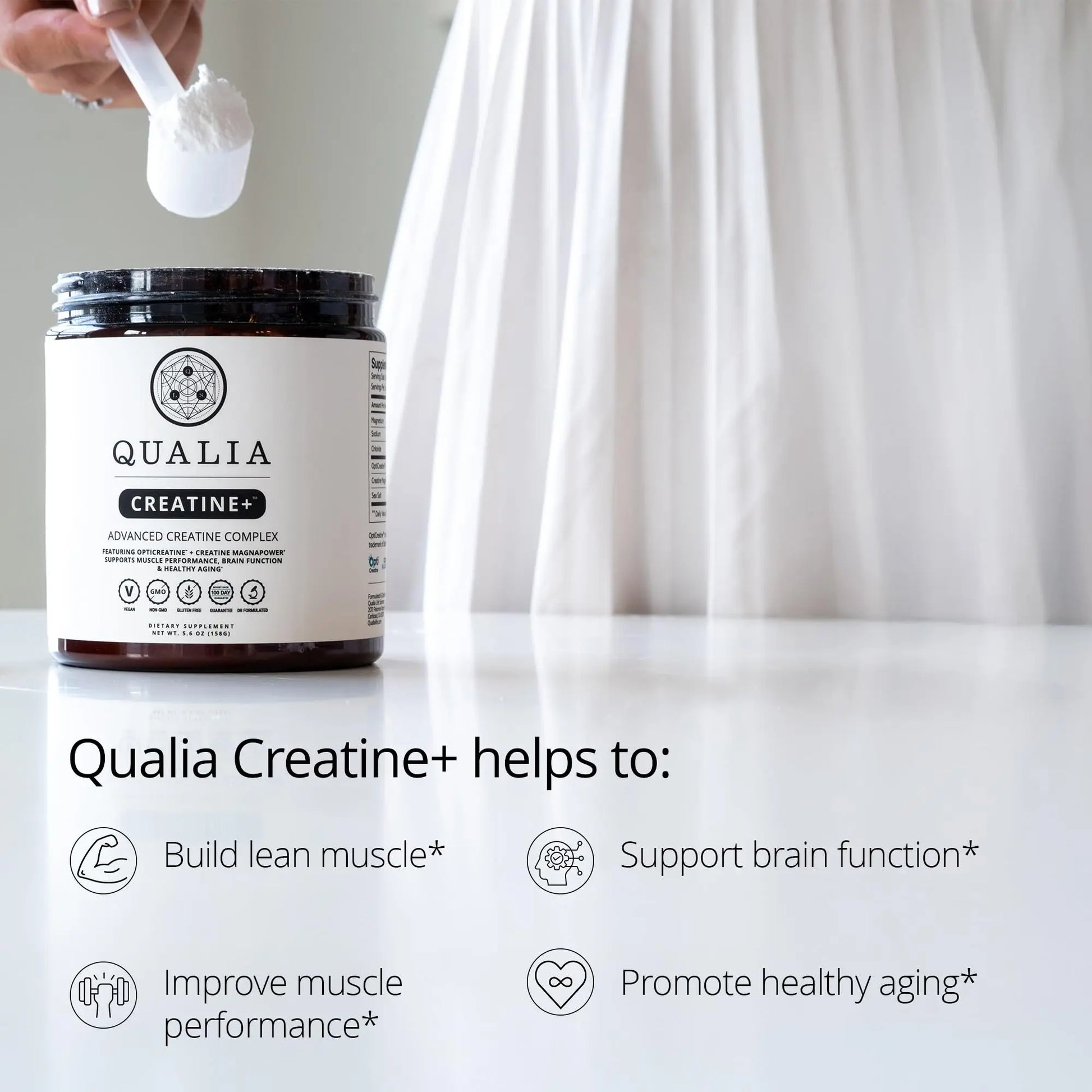 Qualia Creatine | Advanced Creatine Complex | 2 Sources + Magnesium | Optimized Absorption | Muscle Performance, Brain Function, & Healthy Aging (30 Servings) QUALIA LIFE SCIENCES buy supplements Au