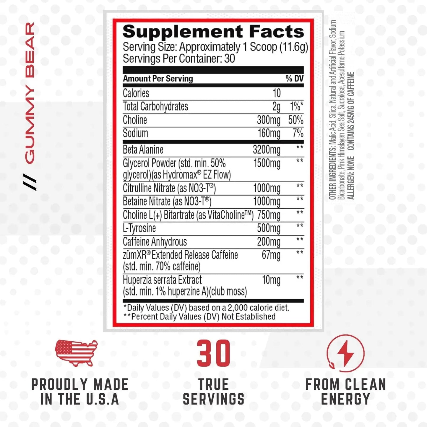 Purus Labs NOXYGEN PREWORKOUT Powder, 30 Servings (Gummy Bear) Purus Labs