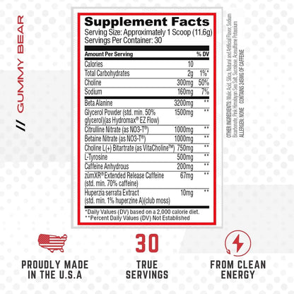 Purus Labs NOXYGEN PREWORKOUT Powder, 30 Servings (Gummy Bear) Purus Labs