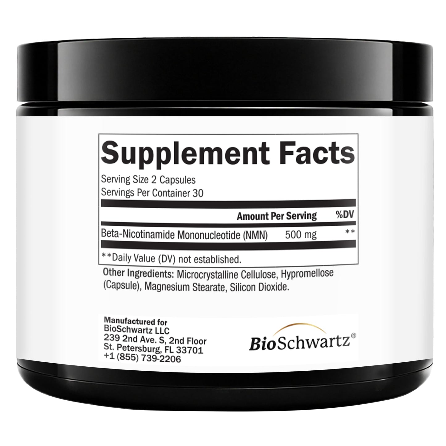 BioSchwartz NMN Supplement - 500mg Nicotinamide Mononucleotide - 30 Servings, 60 Capsules - Made in The USA with Premium Globally Sourced Ingredients, Third-Party Tested, Gluten-Free NMN Supplement BioSchwartzBuy Supplements Australia