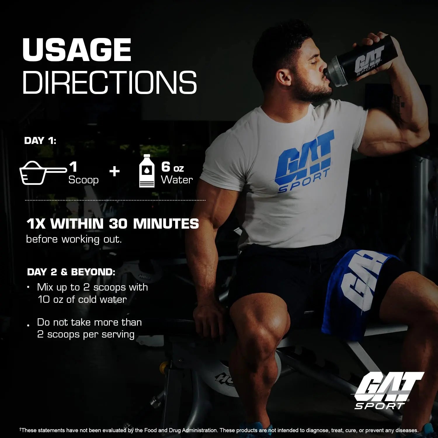 GAT SPORT Nitraflex Black Pre-Workout Powder, Extreme Pre-Training Formula for Men GAT SPORT