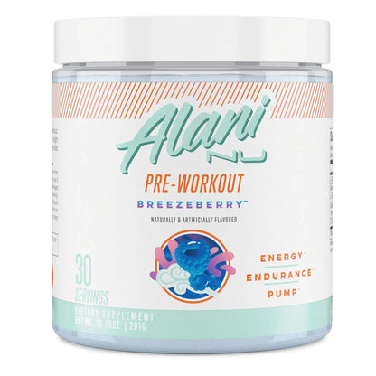 Alani Nu Creatine Monohydrate Powder and Pre Workout Breezeberry Powder Bundle Alani Nu