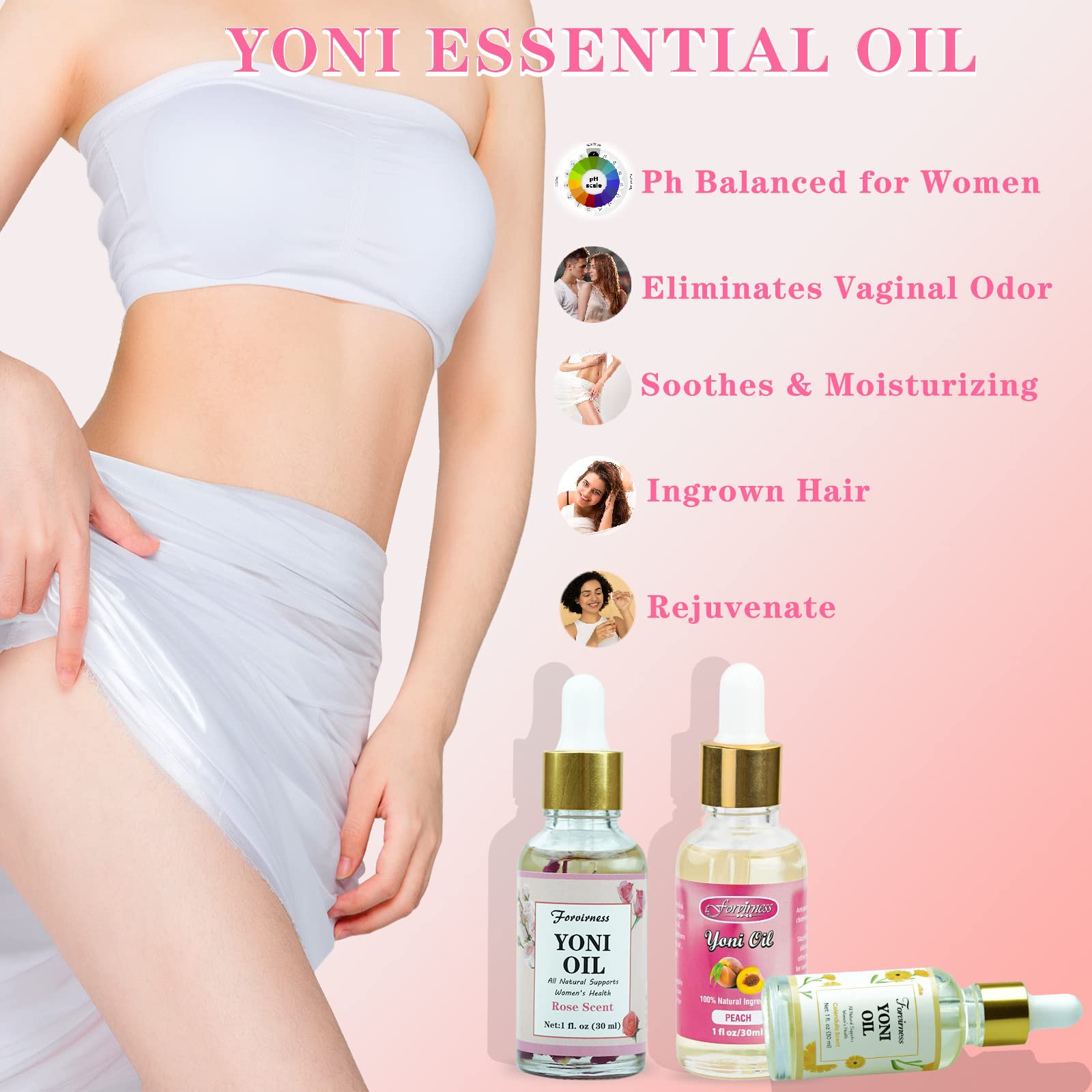 3 Packs Natural Yoni Oil Feminine Wash Ph Balanced for Women, Eliminates Vaginal Odor forvirnessBuy Supplements Australia