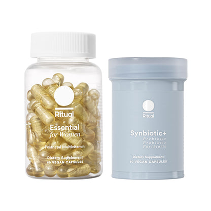 Ritual Postnatal Multivitamin and Gut Duo Supplements with Postnatal Vitamins and Synbiotic+: 3-in-1 Probiotic, Prebiotic, Postbiotic, Supports Lactation, and Gut Health, 30 Day Supply RitualBuy Supplements Australia