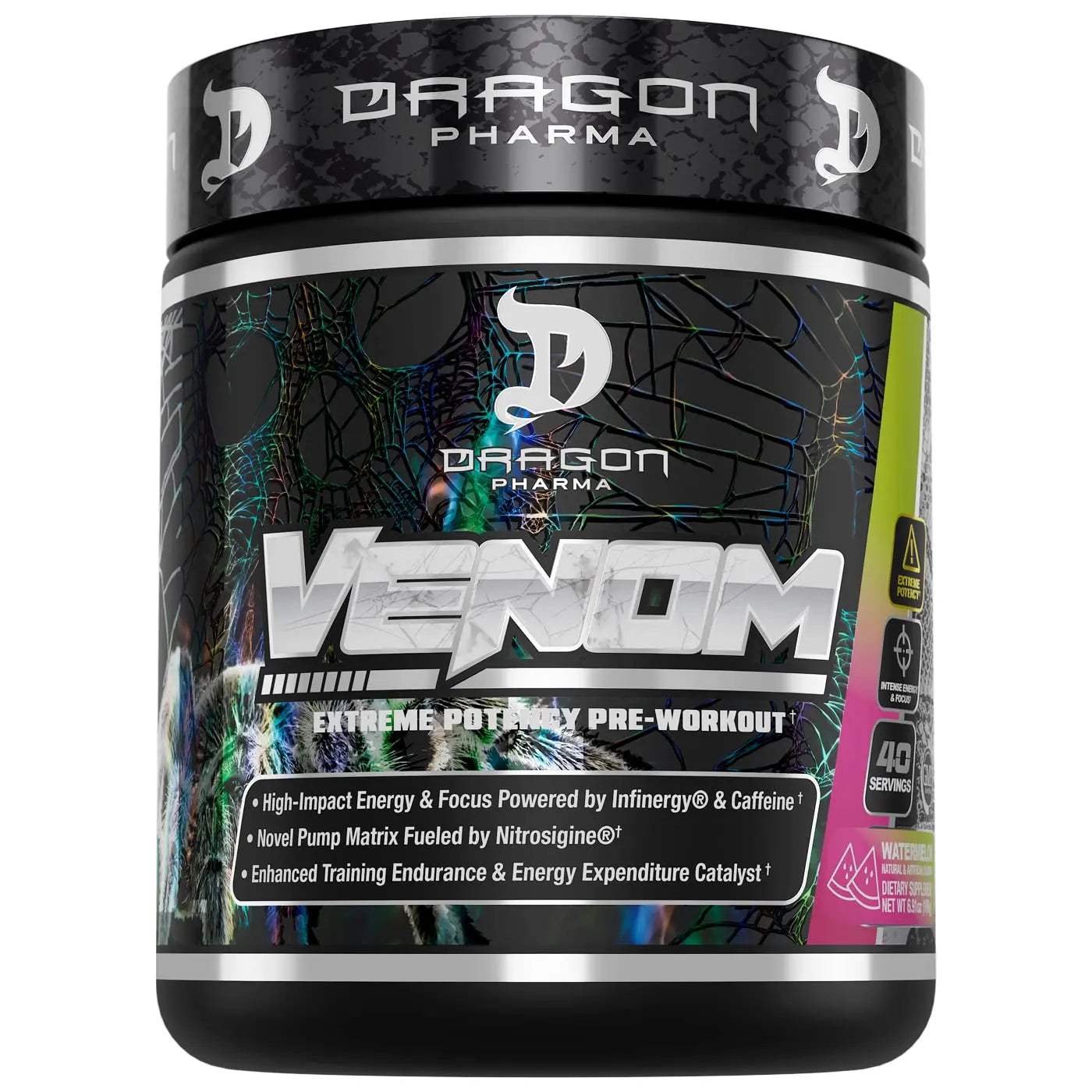DRAGON PHARMA Venom Extreme Potency Pre-Workout, Laser Sharp Focus + Energy DRAGON PHARMA