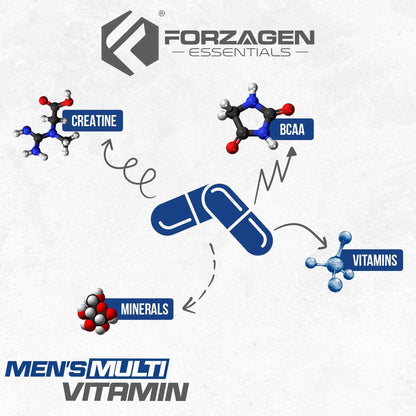 Forzagen Essentials Men's Multivitamin with Creatine and BCAA, Complete Vitamin and Mineral Complex, 60 Tablets Forzagen buy supplements Au