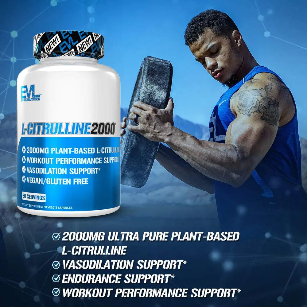 Evlution L-Citrulline2000 Nitric Oxide Supplement for Men Nutrition High Strength L Citrullin Evlution