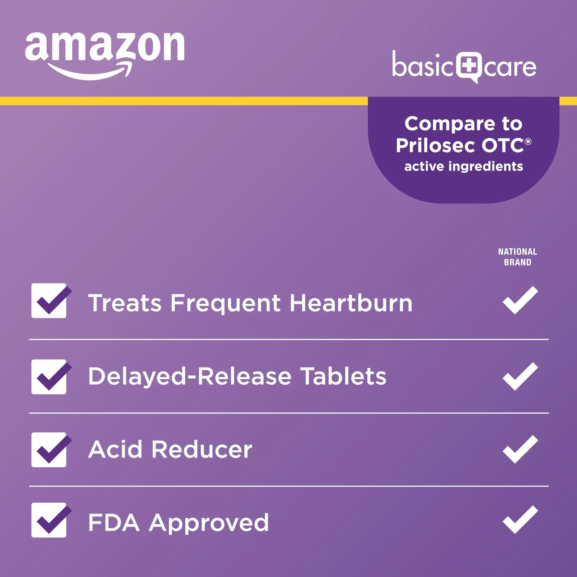 Amazon Basic Care Omeprazole Delayed Release Tablets 20 mg, Acid Reducer, treats frequent heartburn,, Cream, Regular, 42 Count (Pack of 1), 42 Count, Amazon Basic Care buy supplements Au