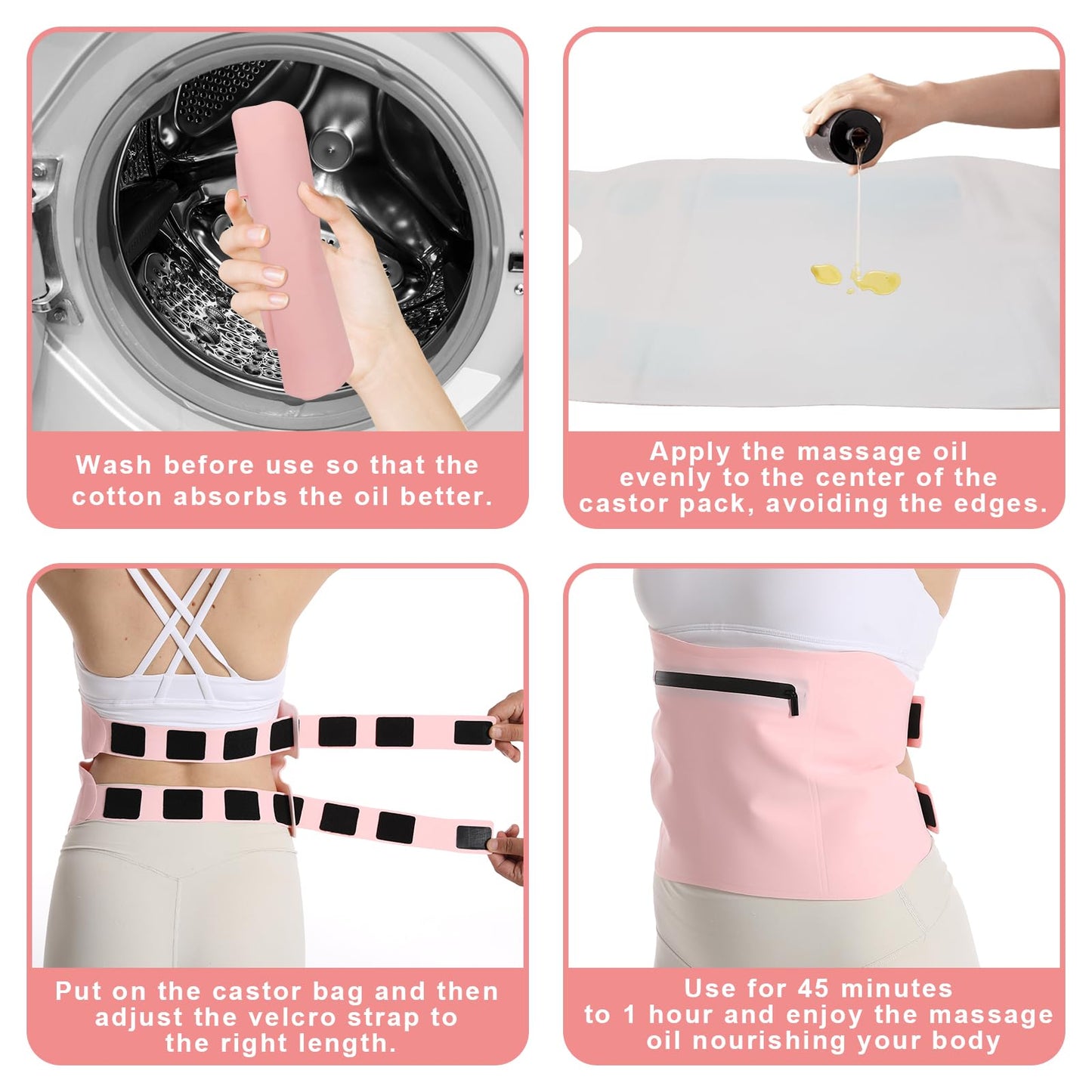 YEEYAA 2 Pcs Castor Oil Pack, Castor Oil Pack Wrap Plus Size for Waist and Neck YEEYAA