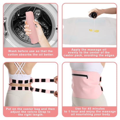 YEEYAA 2 Pcs Castor Oil Pack, Castor Oil Pack Wrap Plus Size for Waist and Neck YEEYAA