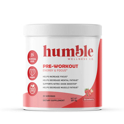 Humble Wellness Pre-Workout: Increase Focus, Decrease Mental Fatigue, Supports Nitric Humble Wellness