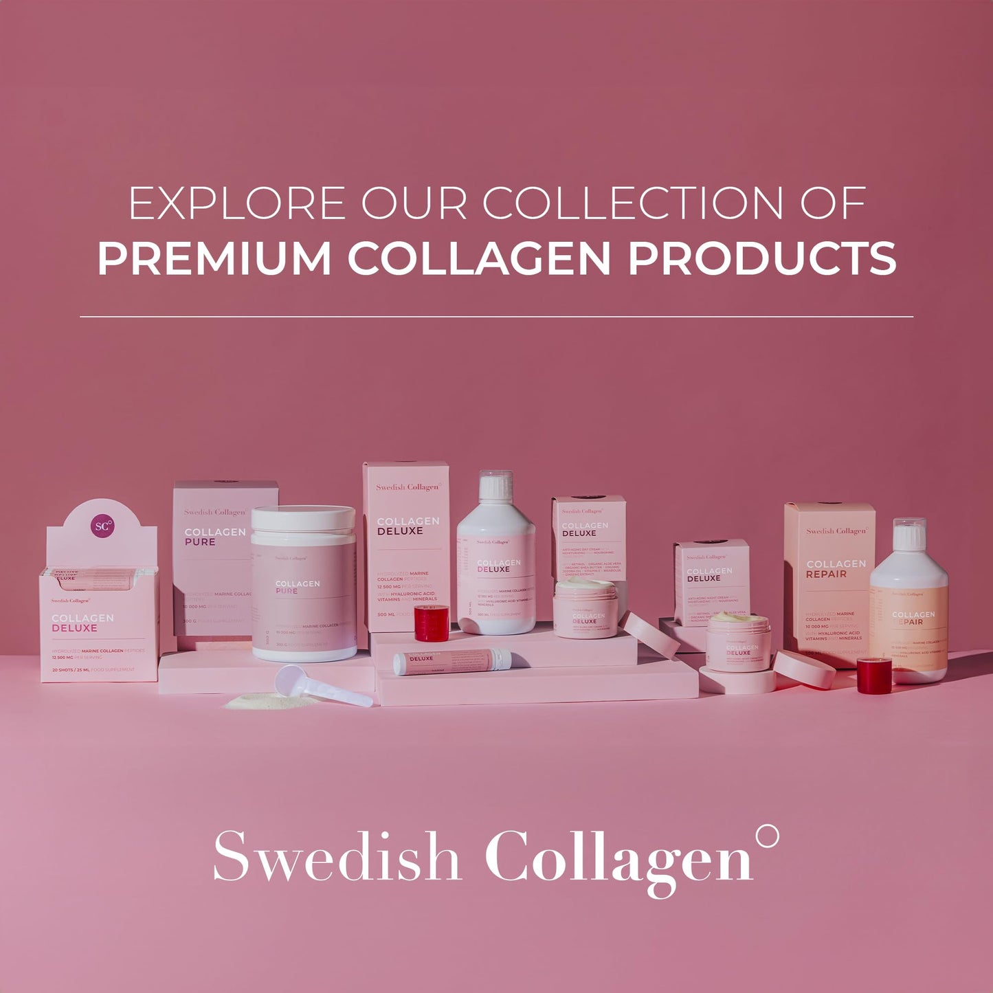 Swedish Collagen - 12500mg Collagen Deluxe 500ml I Hydrolyzed Marine Collagen Peptides (Type I & III) Swedish CollagenBuy Supplements Australia