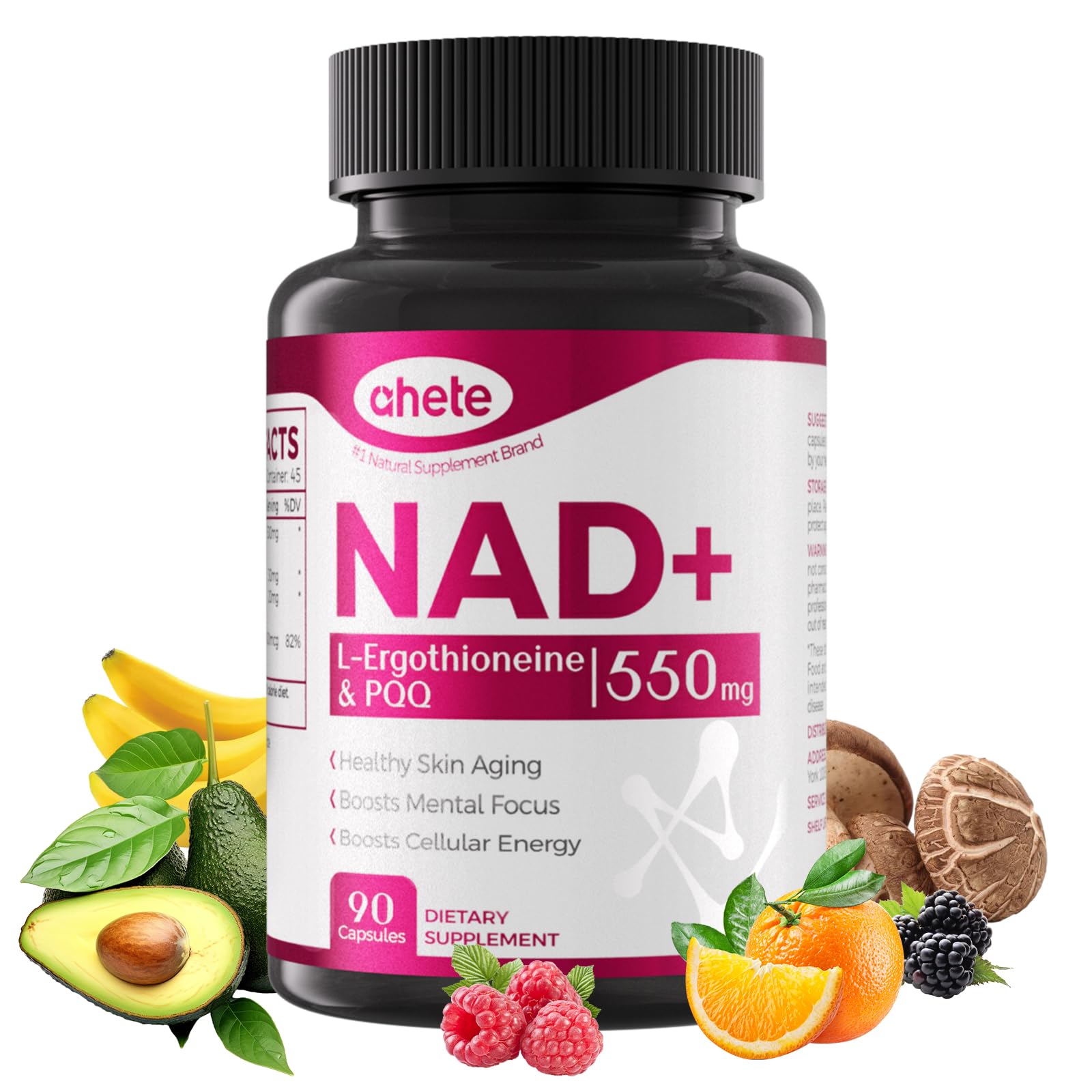 Ahete NAD Supplement with L-Ergothioneine, PQQ, Vitamin B6, and NMNH Supplement - for Cellular Health, Energy Support and Healthy Aging for Women & Men - Vegetarian, Non-GMO, Gluten Free- 90 Capsules AheteBuy Supplements Australia