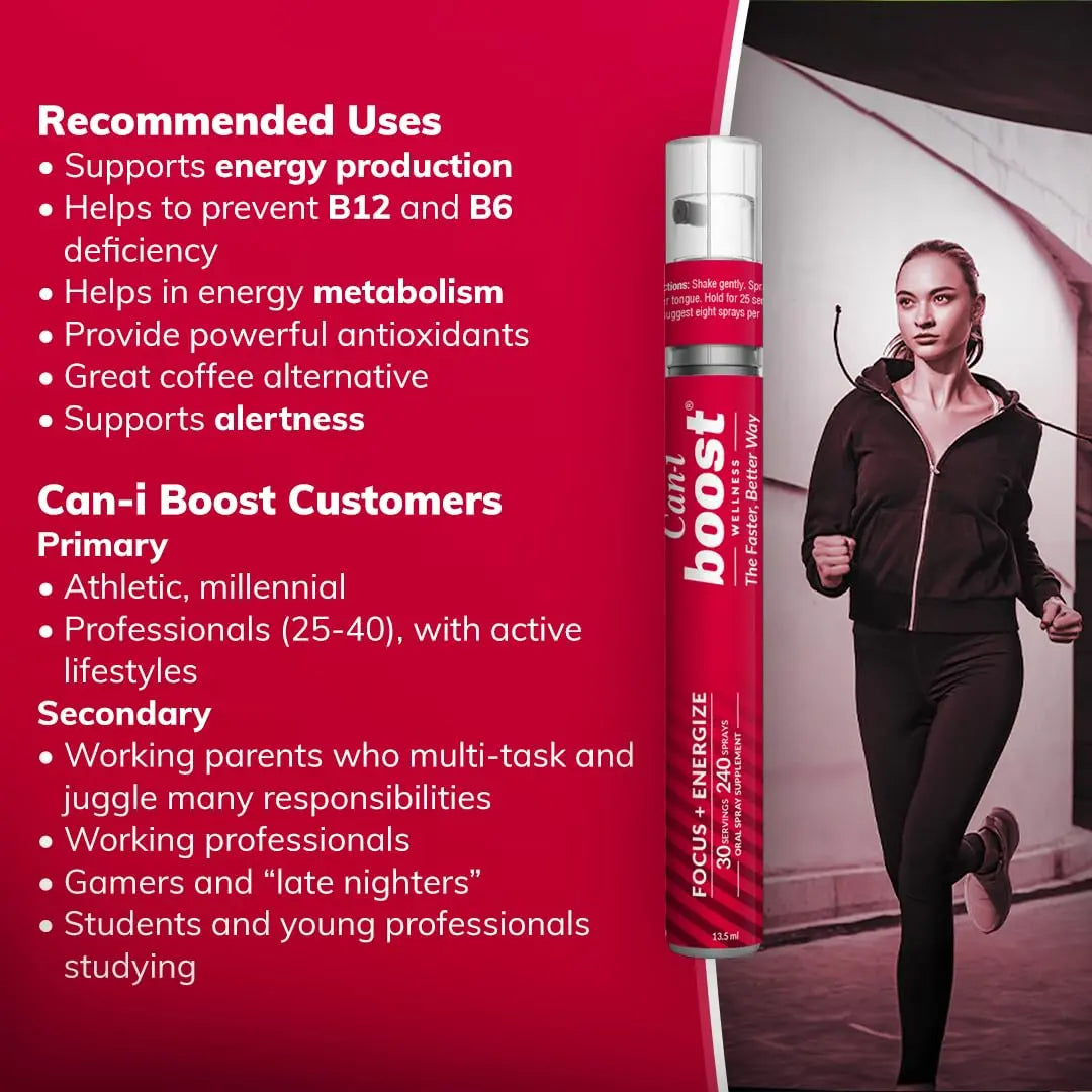 Brain Supplement Booster for Focus & Attention Fast-Acting Oral Spray, Energy for Kids Cani Brands Feel Amazing