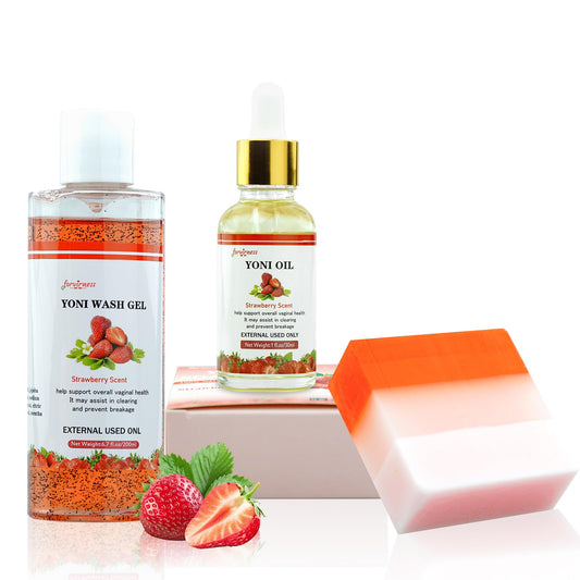 Yoni Wash Yoni Oil Yoni Bar Soap for Women PH Balance, Strawberry Body Oil, Feminine Wash forvirness