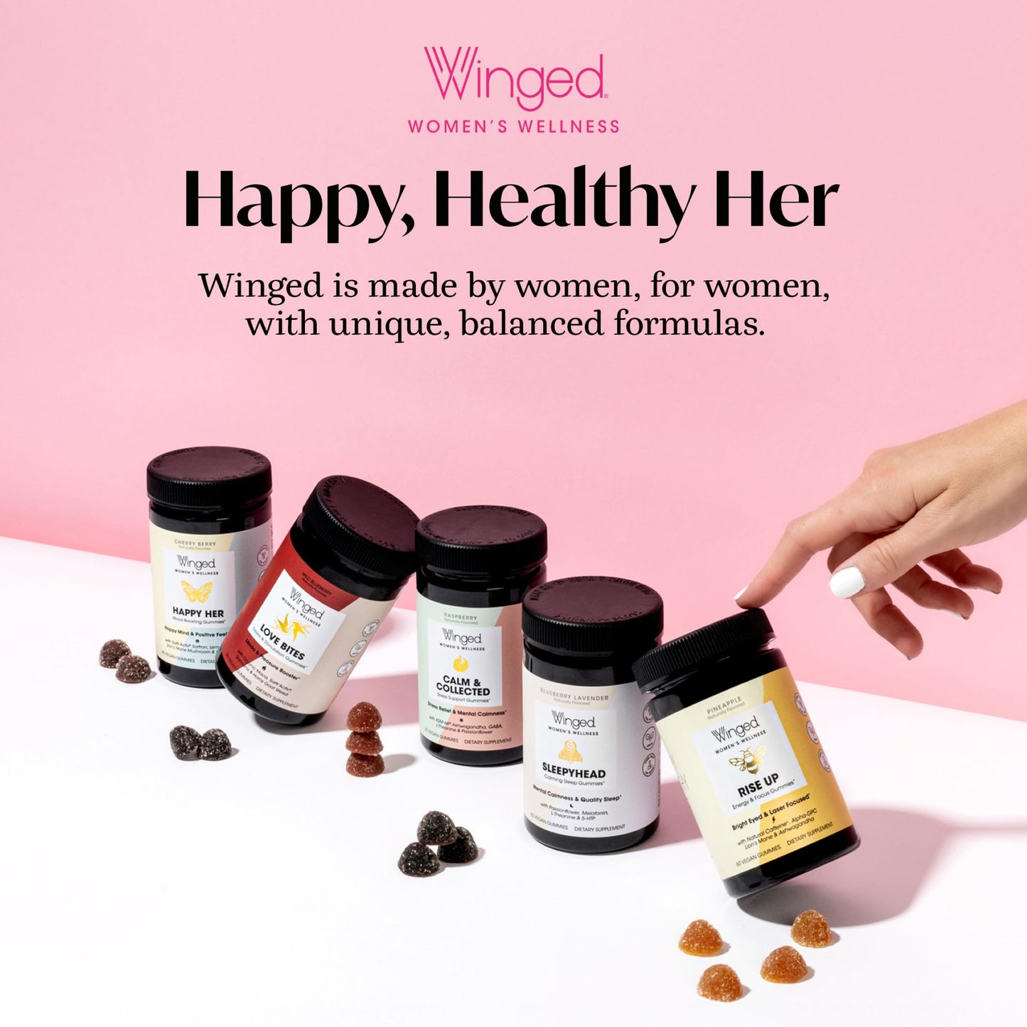 Winged Wellness Balance Babe, Hormone Balance & Estrogen Detox Supplement for Women - 100mg DIM & Calcium D-Glucarate & Milk Thistle for PMS Bloating, Cramps, Mood & Hormonal Acne Support, 60 Capsules Winged WellnessBuy Supplements Australia